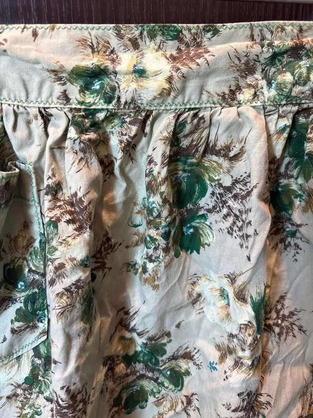 VINTAGE STYLE GREEN HALF APRON POCKET FLORAL Cottagecore Rockabilly